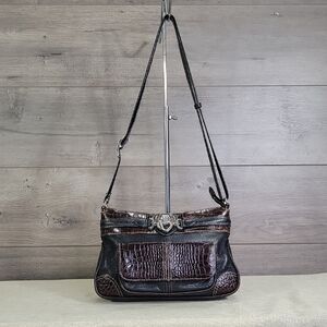 Brikghton Black and Brown Leather Women's Crossbody Bag